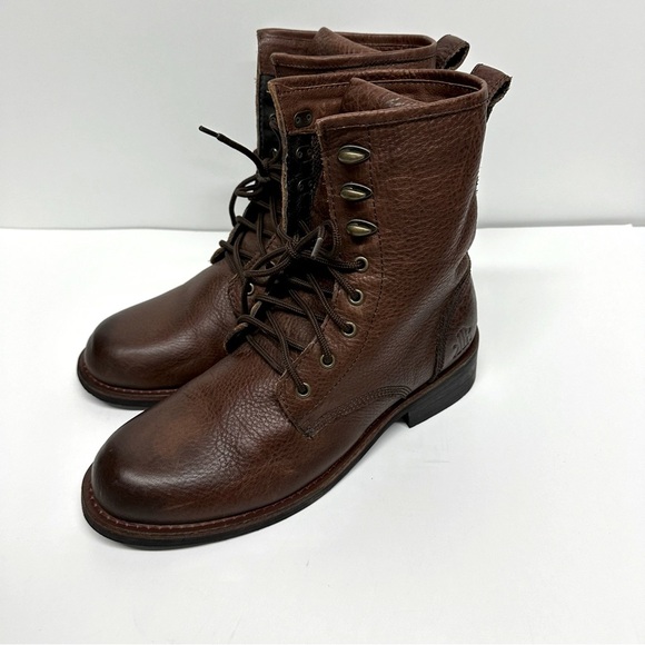 KLR Men\'s Leather Lace-up Boots in Cognac main image 8